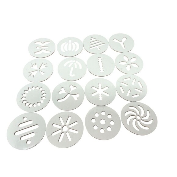 Pampered Chef 1525 Vintage Retired Cookie Press 16 Pattern Complete Disc Set NEW - Picture 15 of 16